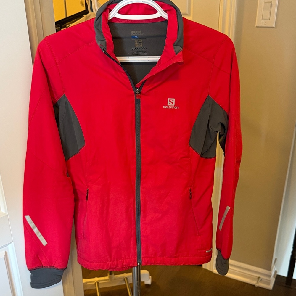 Salomon Vibrant Red Jacket with Gray Details